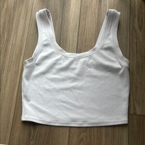 White Ribbed Women's Tank Top
